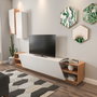Hanah Home Mueble de TV Zebra Blanco y Teca
